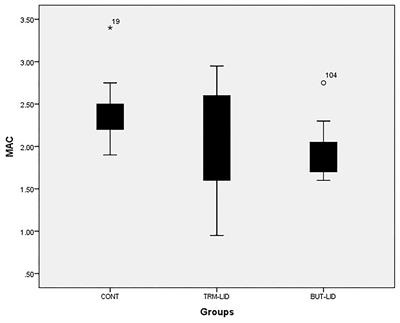 A randomized crossover study of the effect of butorphanol–lidocaine and tramadol–lidocaine on sevoflurane's minimum alveolar concentration in dogs